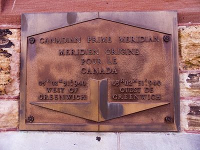 Canadian prime meridian plaque