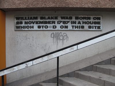 William Blake was born on 28 November 1757 in a house which stood on this site