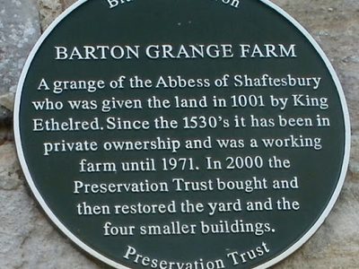 Barton Grange Farm plaque, Bradford-on-Avon