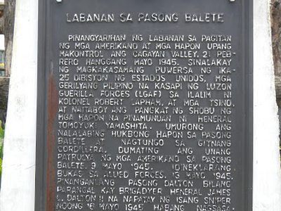 Battle of Balete Pass historical marker