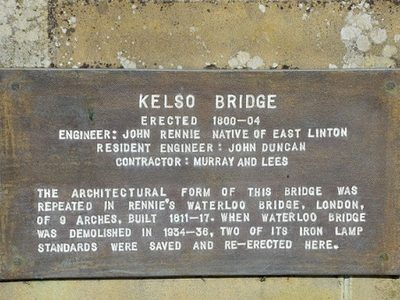 Plaque on John Rennie's Kelso Bridge