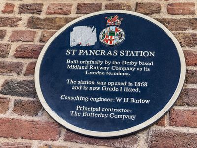 Plaque, St Pancras International Station, London N1