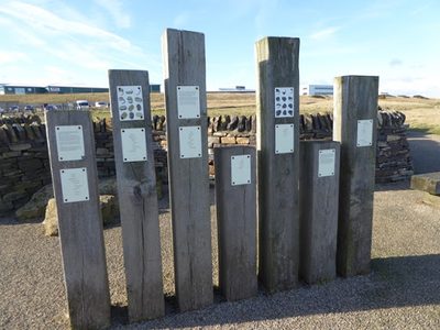 Poem, illustrations and information plaques at Nose's Point
