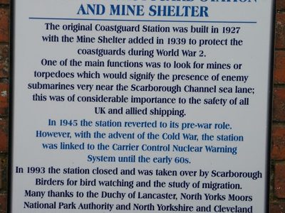 Plaque on Long Nab Coastguard Station