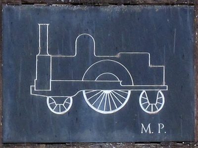 Locomotive plaque detail, Morton Peto Close