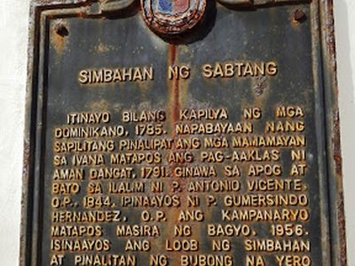 Church of Sabtang historical marker