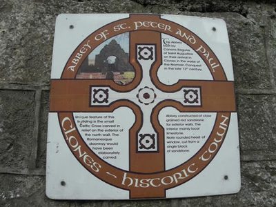 Plaque, St Peter and St Paul's Abbey, Clones (2)