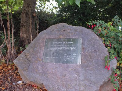 Plaque in Hollicombe Park