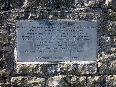 Plaque in graveyard wall, Kildare