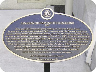 Canadian Military Institute Building 1908