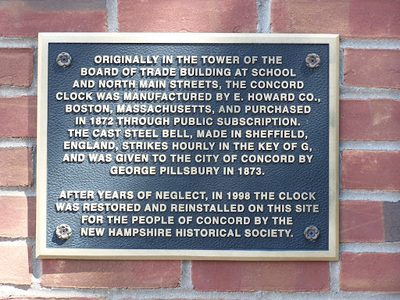 Concord Town Clock Historical Marker