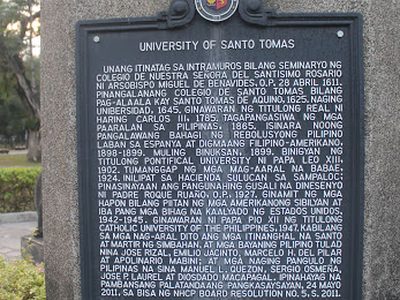 University of Santo Tomas historical marker
