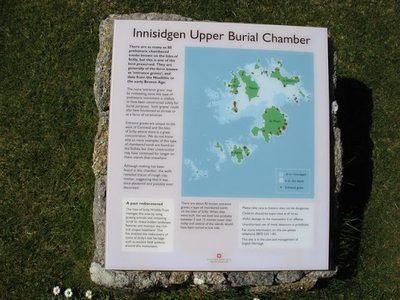 Innisidgen Carn Upper Chamber, descriptive plaque