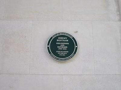 Commemorative Plaque to Jeremy Bentham