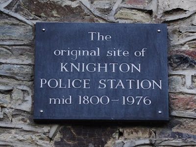 Former Police Station plaque, Brookside Square, Knighton, Powys