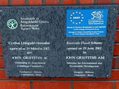 Flood defence plaque, Riverside, Newport