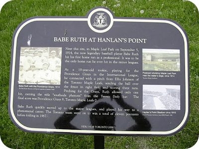Babe Ruth at Hanlan's Point