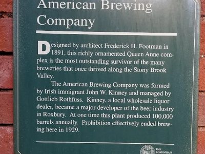 Plaque of the Mission Hill Brewery