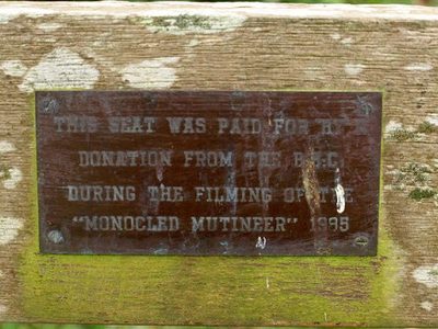 Plaque on churchyard seat, Sutton Mallet