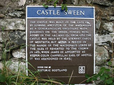 Castle Sween explanatory plaque