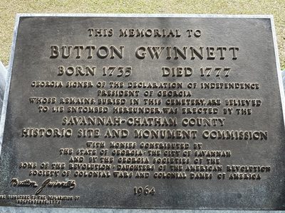 This Memorial to Button Gwinnett