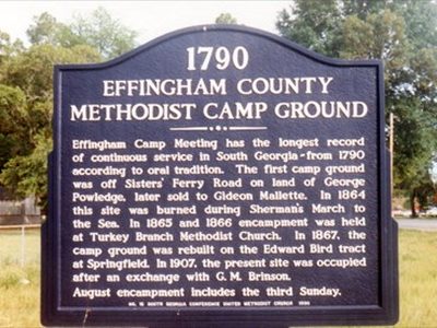 1790 Effingham County Methodist Camp Ground
