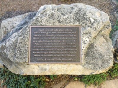Walter Prescott Webb Quote at Barton Springs
