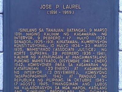 Jose P. Laurel historical marker