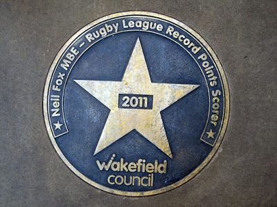Wakefield  Stars:- Neil Fox MBE, Rugby league player coach