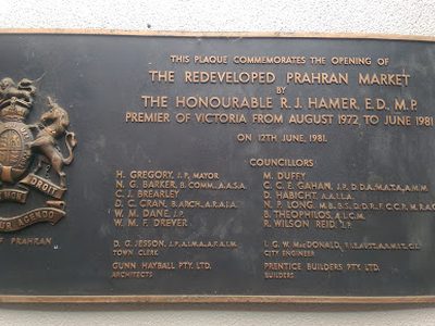 Prahran Market Commemorative Plaque