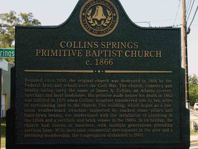 Collins Springs Primitive Baptist Church c. 1866