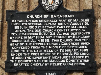 Church of Barasoain historical marker