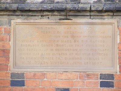 Plaque on the Old Town Hall, Wrentham