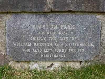 Plaque on former bandstand in Kidston Park