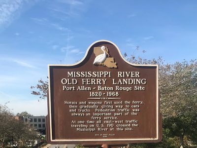Mississippi River Old Ferry Landing - Port Allen - Baton Rouge Site - 1820-1968