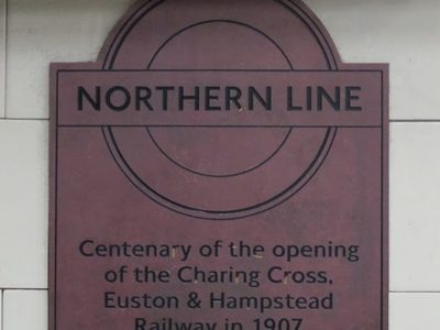 Plaque in Belsize Park tube station