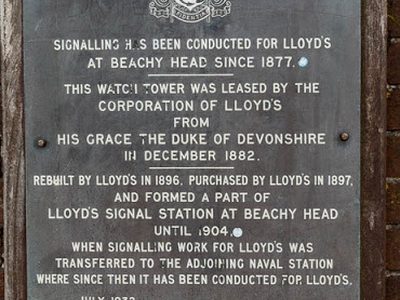 Plaque on Watch Tower, Beachy Head, Sussex