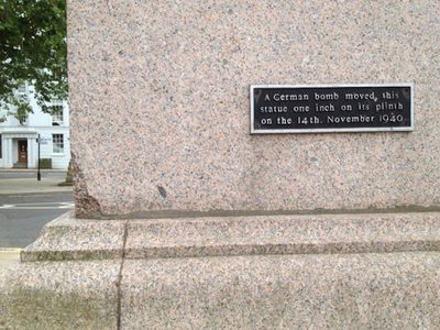 Plaque on Queen Victoria's statue near Leamington Town Hall