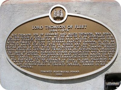 Lord Thomson of Fleet 1894-1976