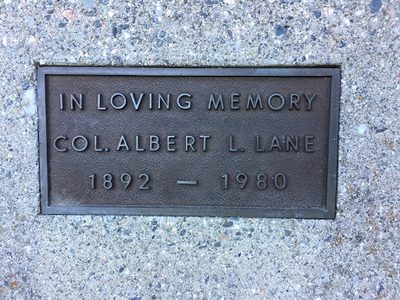 In Loving Memory Col. Albert L. Lane 1892 - 1980