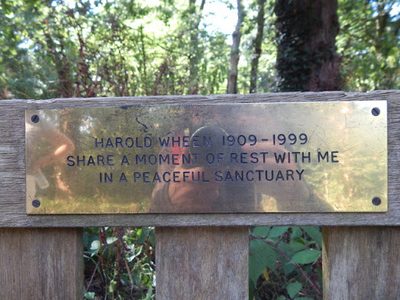 Plaque on bench