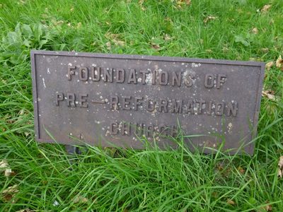 Plaque marking former site of chapel