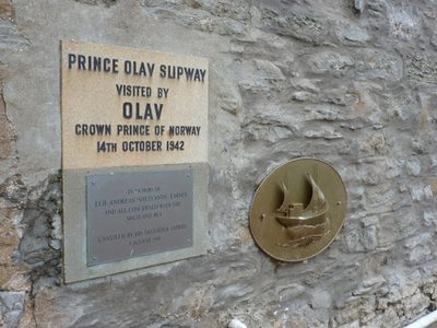 Scalloway: Prince Olav Slipway plaque