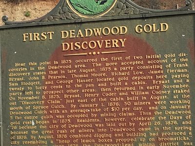 First Deadwood Gold Discovery