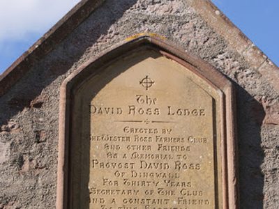 Plaque on the David Ross Lodge