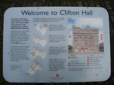 Clifton Hall explanatory plaque