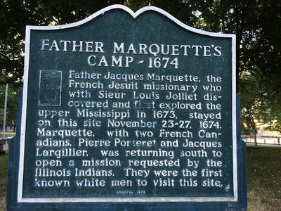 FATHER MARQUETTE'S  CAMP - 1674