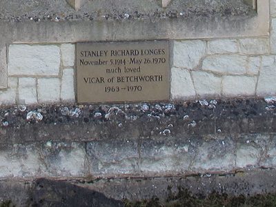 St Michael's Betchworth: plaque to Stanley Longes