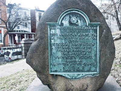 Middle Redoubt marker, Battle of Washington Heights, 1776