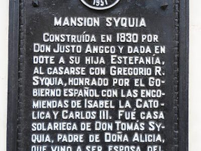 Syquia Mansion historical marker